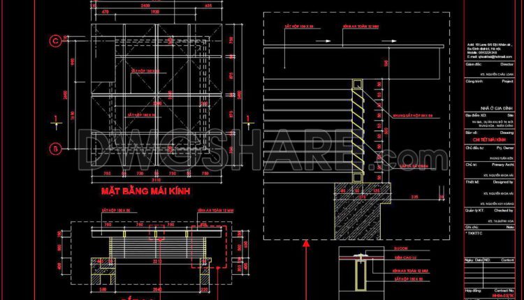 340. Free download of detailed architectural CAD drawings for elevations, glass roofs, stairs, and balconies