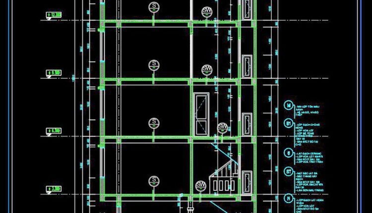 367. Download CAD Design Drawings for a 7-Story House with Dimensions 3.5m x 7.8m