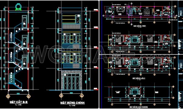 2 years ago
                

                
             979375. Download CAD Design Drawings for a 4-Story House with Dimensions 3.5m x 18m