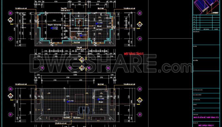 376. Download CAD Design Drawings for a 5-Story House with Dimensions 5m x 16.5m
