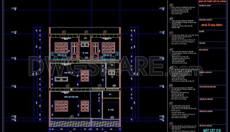 378. Download CAD Design Drawings for a 4-Story House with Dimensions 10m x 17m