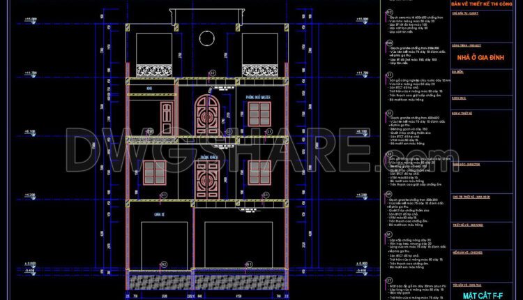 378. Download CAD Design Drawings for a 4-Story House with Dimensions 10m x 17m