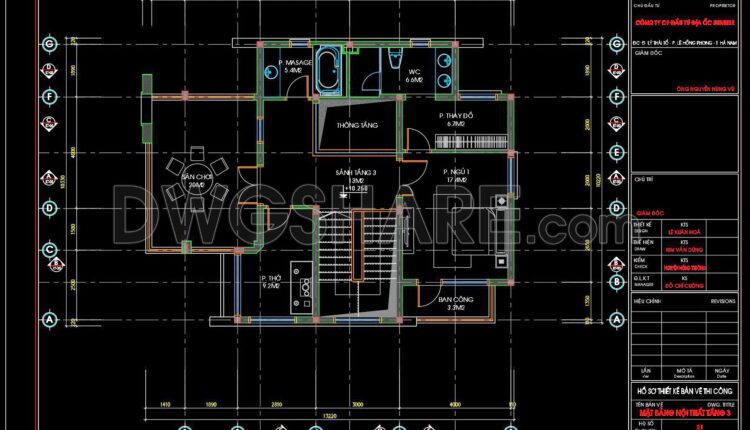 379. Download CAD Design Drawings for a 4-Story House with Dimensions 10.3m x 13.3m