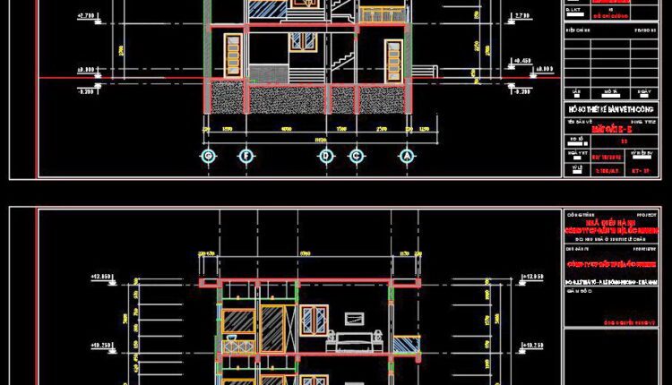 379. Download CAD Design Drawings for a 4-Story House with Dimensions 10.3m x 13.3m