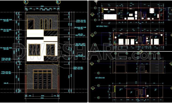 2 years ago
                

                
             956380. Download CAD Design Drawings for a 3-Story House with Dimensions 4.5m x 22m