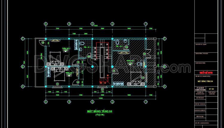 382. Download CAD Design Drawings for a 4-Story House with Dimensions 7.2m x 15m