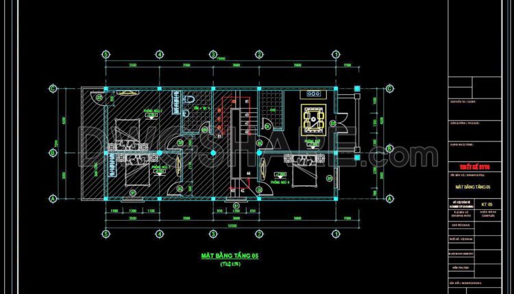 382. Download CAD Design Drawings for a 4-Story House with Dimensions 7.2m x 15m