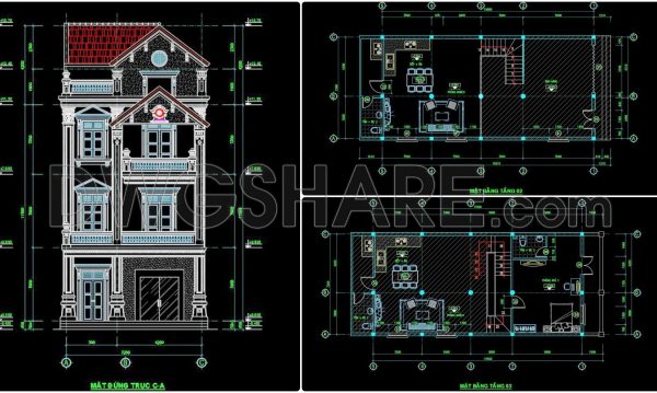 2 years ago
                

                
             1,630382. Download CAD Design Drawings for a 4-Story House with Dimensions 7.2m x 15m