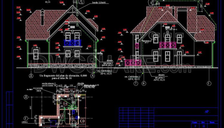 384. Download CAD Design Drawings for a 2-Story House with Dimensions 11.5m x 13.7m (3)