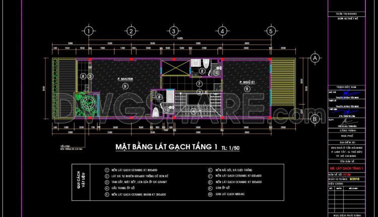 40. Download free detailed CAD drawings of floor plans for a 3-story townhouse