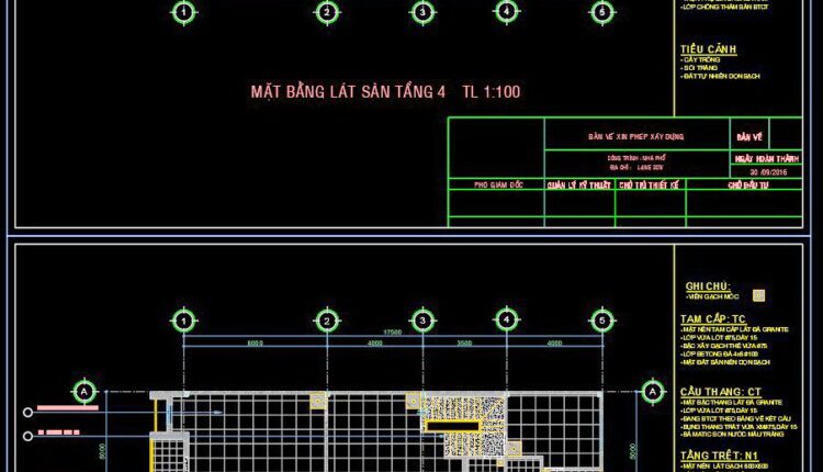 41. Download free detailed CAD drawings of floor plans for a 4-story townhouse