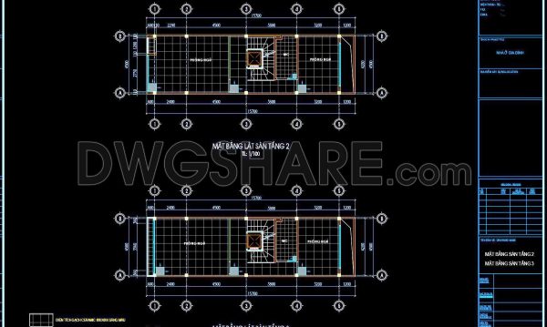46. Download free detailed CAD drawings of floor plans for a 6-story townhouse
