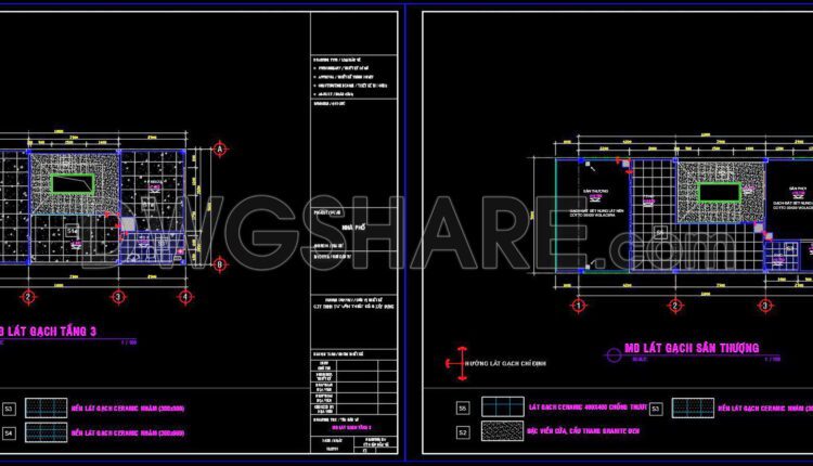 48. Download free detailed CAD drawings of floor plans for a 3-story townhouse