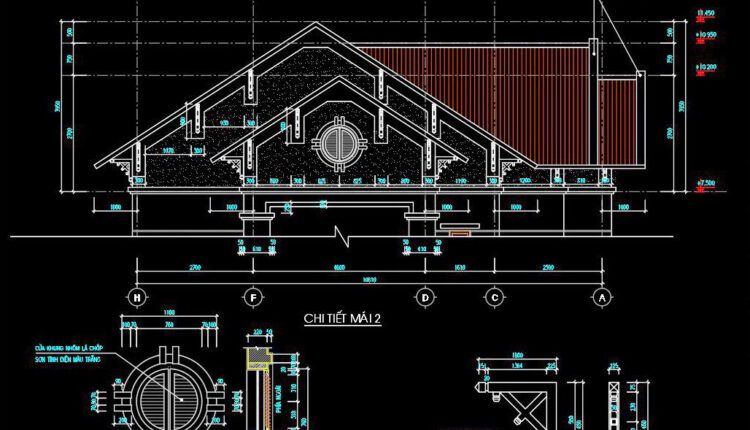 505. Free download of detailed architectural CAD drawings for elevations, balcony details, entrance details, and roof details