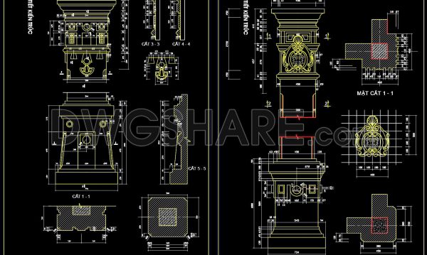 506. Free Download of CAD drawings of European classical architectural details