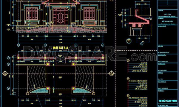 2 years ago
                

                
             573508. CAD drawings with detailed architectural specifications for the main entrance of the house