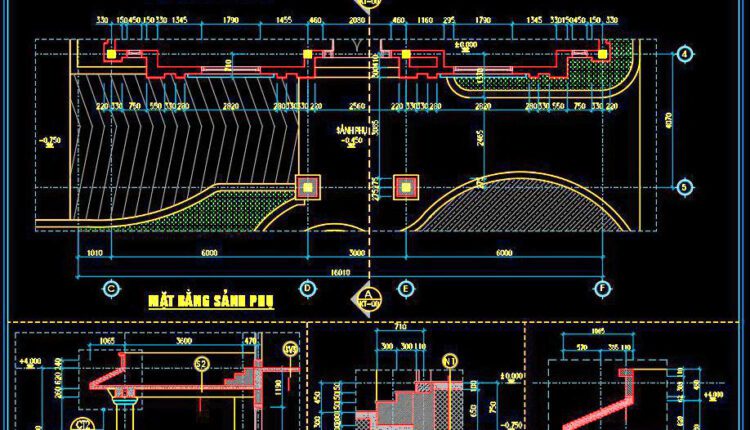 508. CAD drawings with detailed architectural specifications for the main entrance of the house (2)