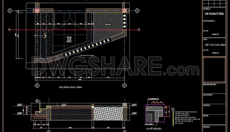 512. Free download of CAD drawings with detailed architectural designs for the main entrance, balcony details, facade details, and skylight roof details
