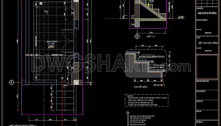 512. Free download of CAD drawings with detailed architectural designs for the main entrance, balcony details, facade details, and skylight roof details