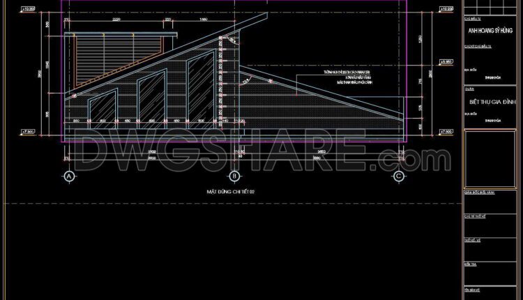 512. Free download of CAD drawings with detailed architectural designs for the main entrance, balcony details, facade details, and skylight roof details