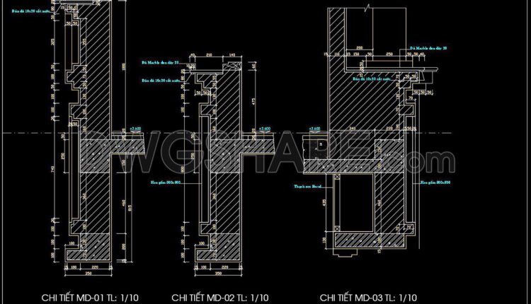 513. Free download of detailed architectural CAD drawings for elevations