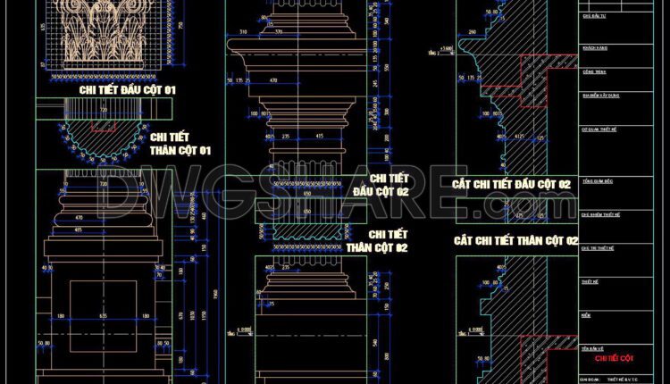 514. Download of CAD drawings of European classical architectural details