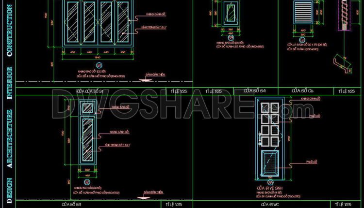 562. Detailed CAD Drawings Of Doors, Windows For Download