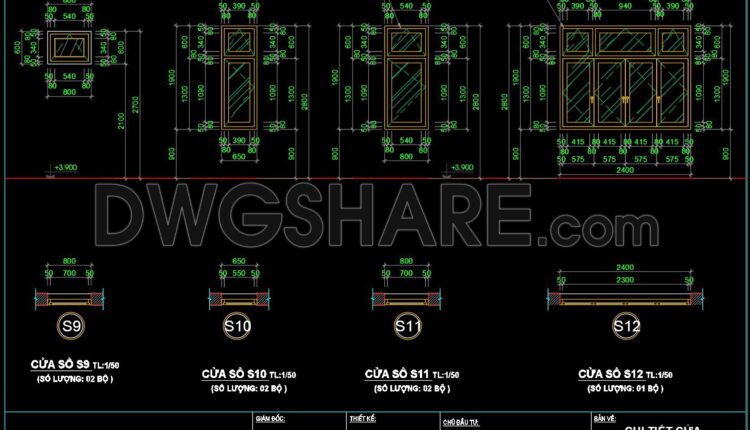 564. Detailed CAD Drawings Of Doors, Windows For Download