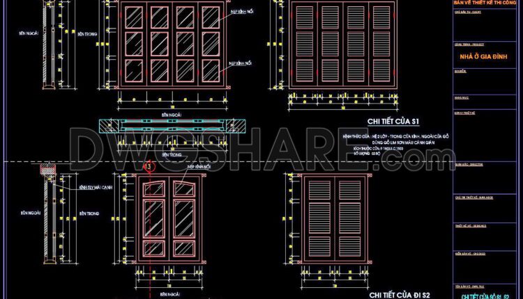 569. Detailed CAD Drawings Of Doors, Windows For Download (4)