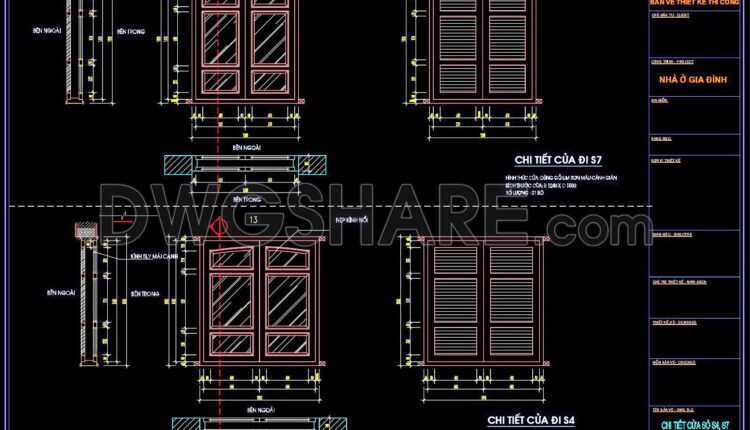 569. Detailed CAD Drawings Of Doors, Windows For Download (6)