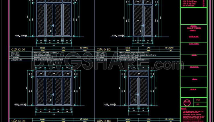 572. Detailed CAD Drawings Of Doors, Windows For Download