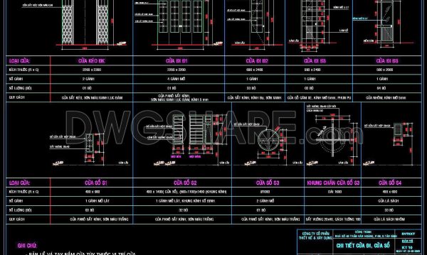 579. Detailed CAD Drawings Of Doors, Windows For Download
