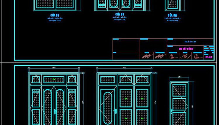 584. Detailed CAD Drawings Of Doors, Windows For Download