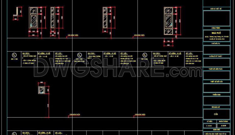 585. Detailed CAD Drawings Of Doors, Windows For Download