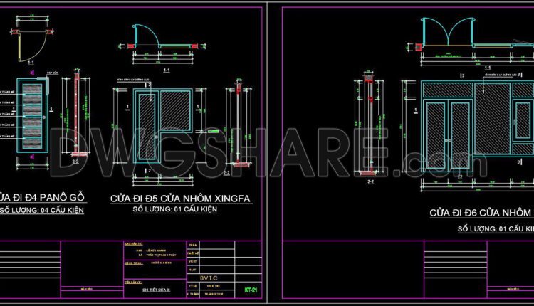 587. Detailed CAD Drawings Of Doors, Windows For Download