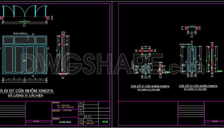 587. Detailed CAD Drawings Of Doors, Windows For Download