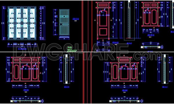 590. Detailed CAD Drawings Of Doors, Windows For Download