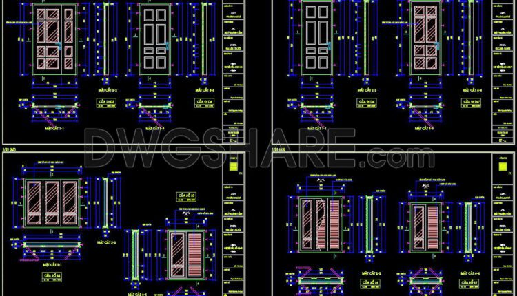 591. Detailed CAD Drawings Of Doors, Windows For Download
