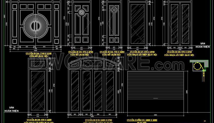 592. Detailed CAD Drawings Of Doors, Windows For Download