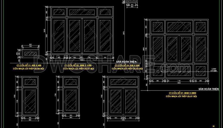 592. Detailed CAD Drawings Of Doors, Windows For Download