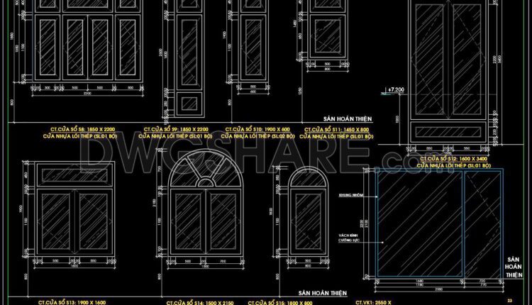592. Detailed CAD Drawings Of Doors, Windows For Download