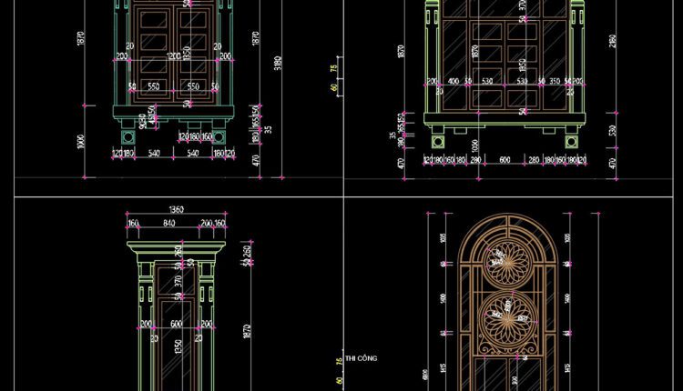 593. Detailed CAD Drawings Of Doors, Windows For Download (2)