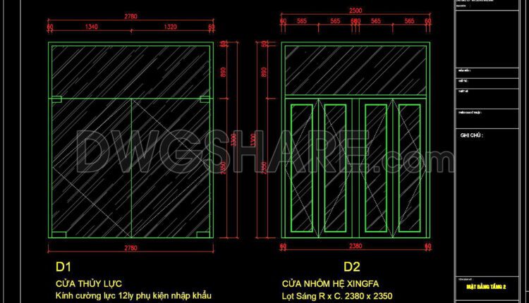 594. Detailed CAD Drawings Of Doors, Windows For Download