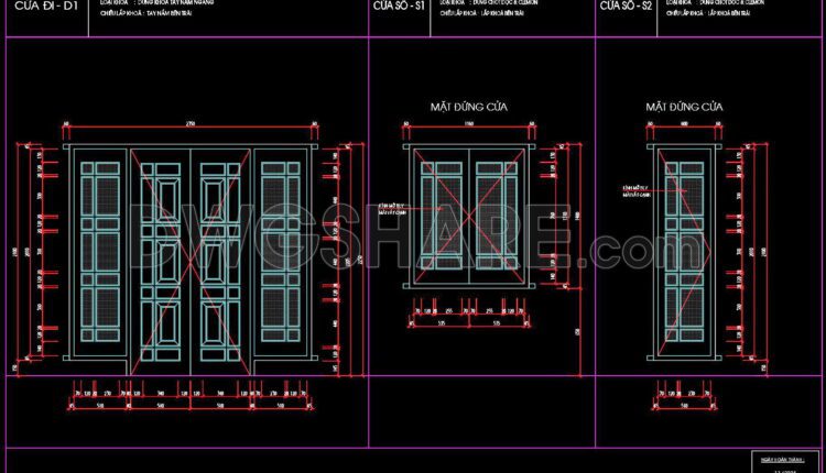 597. Detailed CAD Drawings Of Doors, Windows For Download