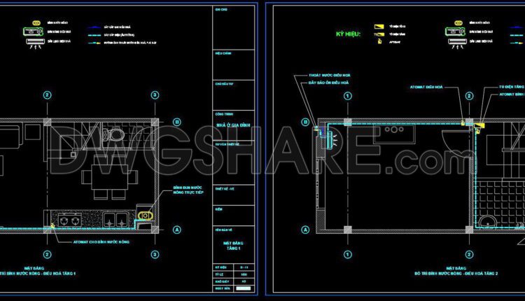 104. CAD drawings for detailed electrical designs for a 6-story townhouse