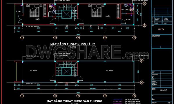 2 years ago 713106. CAD drawings detailing the design of water supply and drainage systems for a 3-story townhouse
