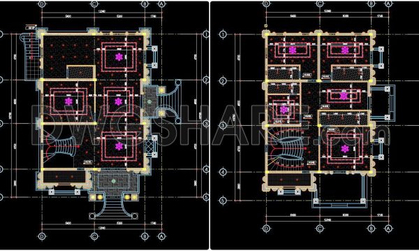 2 years ago
                

                
             897137. Detailed CAD drawings for the ceiling layout design of a 3-story townhouse