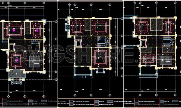 2 years ago
                

                
             874138. Detailed CAD drawings for the ceiling layout design of a 3-story townhouse