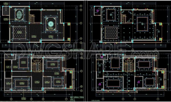 2 years ago
                

                
             998141. Detailed CAD drawings for the ceiling layout design of a 3-story townhouse
