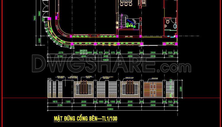 163. Download CAD drawings for technical design and construction of gates and fences for townhouses (2)